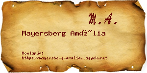 Mayersberg Amália névjegykártya